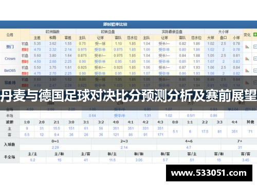 丹麦与德国足球对决比分预测分析及赛前展望